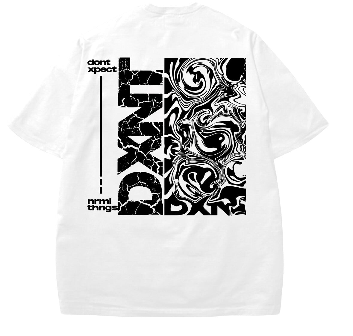 DXNT Modern Streetwear White Boxy Tee