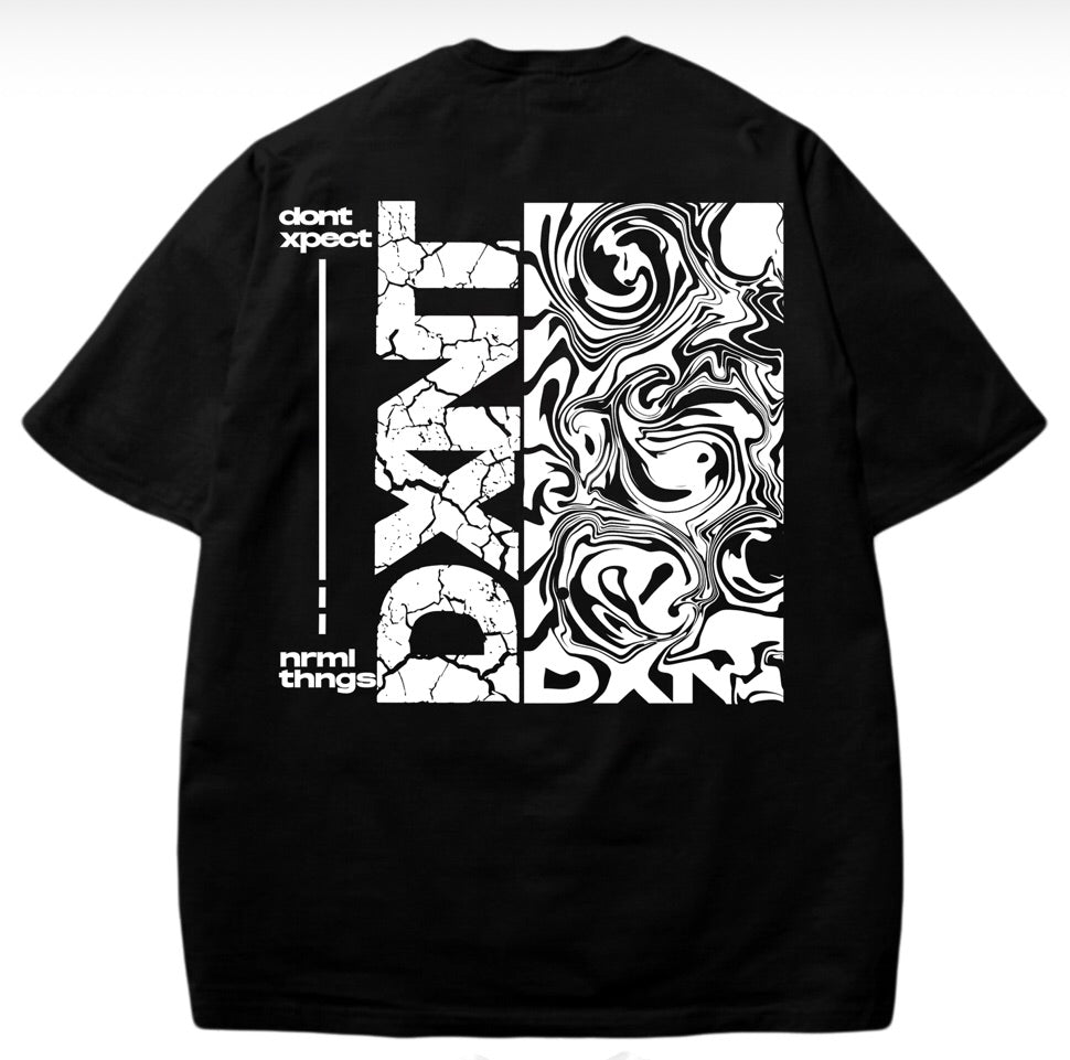 DXNT Modern Streetwear Black Boxy Tee